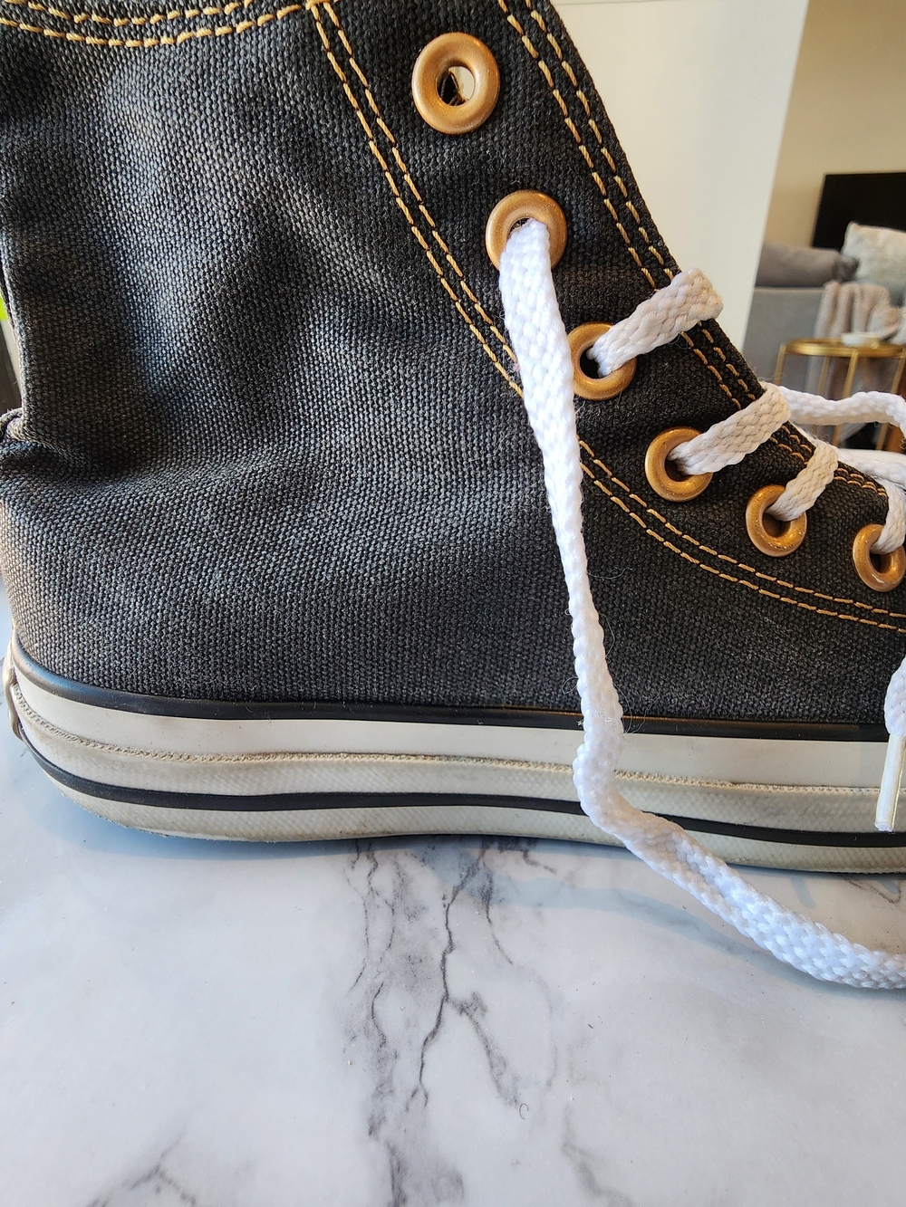 🇮🇳 Converse Mens SZ 7 Womens SZ 9 Black And Yellow - Picture 9 of 14